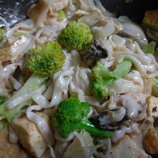 豆乳と牡蠣の低糖質こんにゃくパスタ